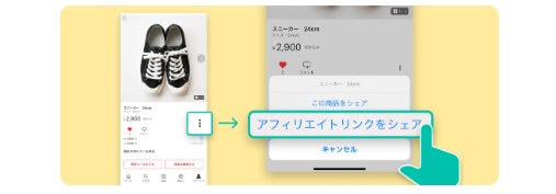 アフィリエイトリンクをシェアの方法